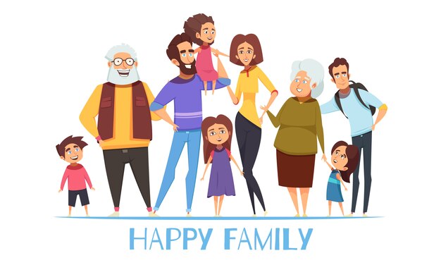 Счастливая семья иллюстрация