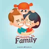 Vettore gratuito famiglia felice illustrazione