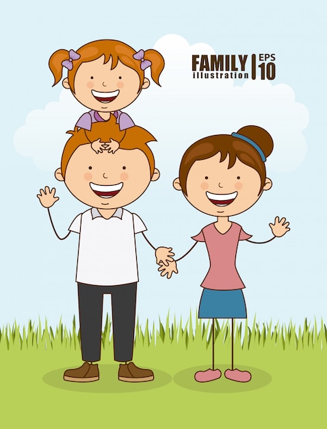 Free vector happy family outdoors