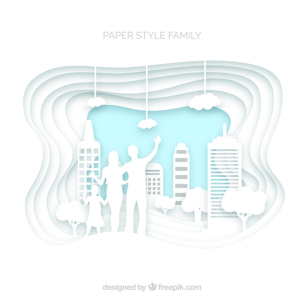 Free vector happy family in paper art style