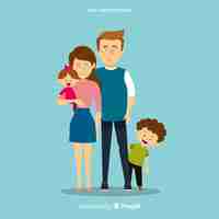 Free vector happy family portrait, vectorized character design