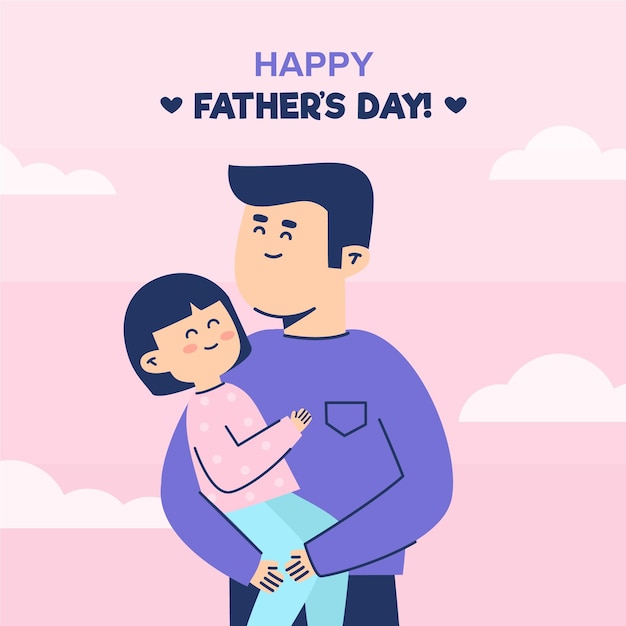 Free vector happy father and lovely daughter being together