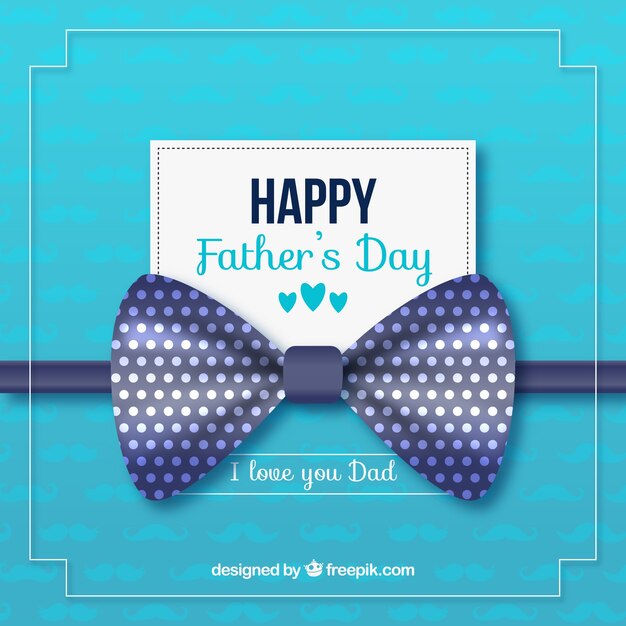 Счастливый день отца с голубой лентой
