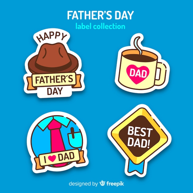 Free vector happy father's day badge collection