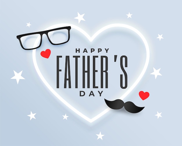 Free vector happy father's day celebration background with neon heart