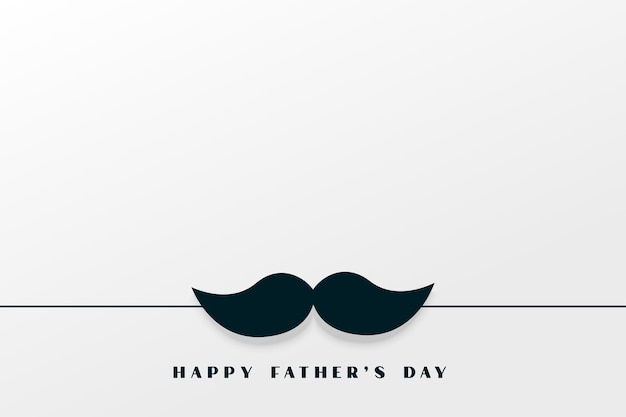 Happy father's day flat style simple background with mustache