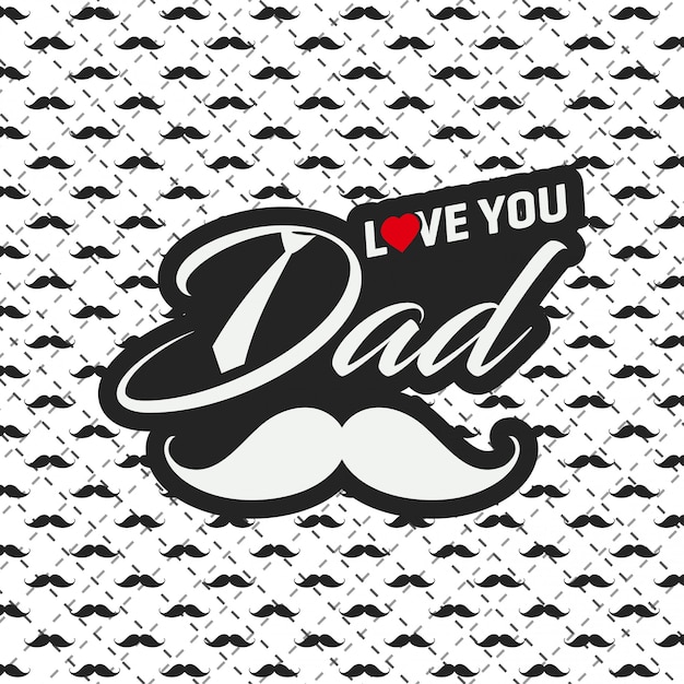 Happy father's day greeting card with pattern background