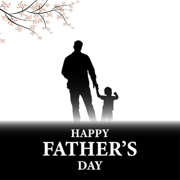 Free vector happy father's day greetings black white background social media design banner free vector