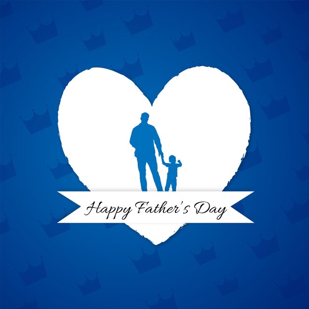 Happy father's day greetings blue white background social media design banner vettore gratuito