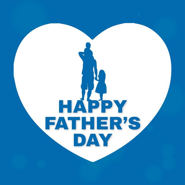 Happy Father's Day Greetings Blue White Background Social Media Design Banner Free Vector