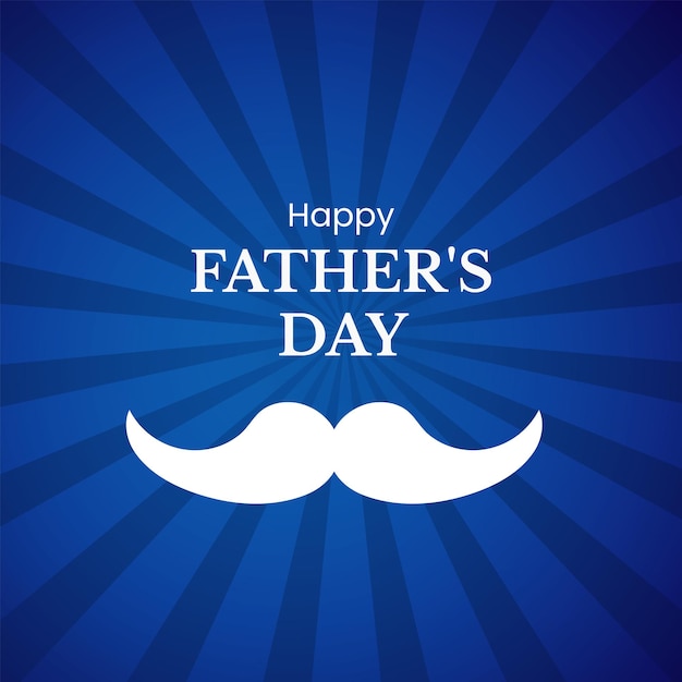 Happy Father's Day Greetings Blue White Background Social Media Design Banner Free Vector