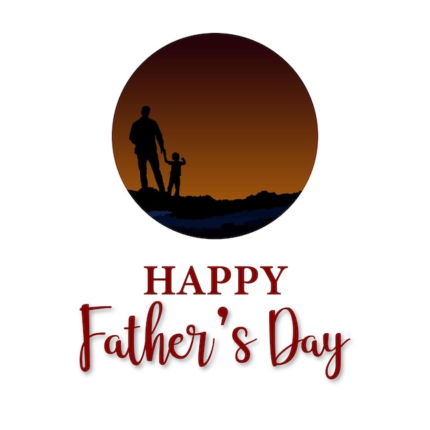 Vettore gratuito happy father's day greetings brown black red background social media design banner free vector