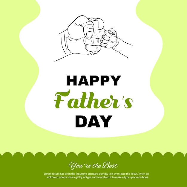 Счастливый день отца поздравления зеленый черный белый фон социальные медиа дизайн баннер Бесплатные векторы