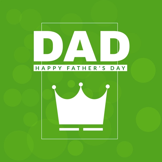 幸せな父の日の挨拶緑白背景ソーシャルメディアデザインバナー無料ベクトル