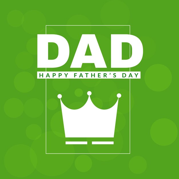 Happy Father's Day Greetings Green White Background Social Media Design Banner Free Vector