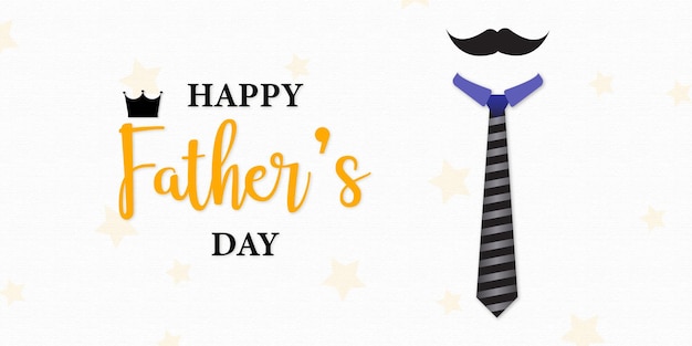 Happy Father's Day Greetings Light Grey Orange Black Background Social Media Design Banner Free Vector