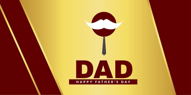 Happy father's day greetings maroon golden background social media design banner vettore gratuito