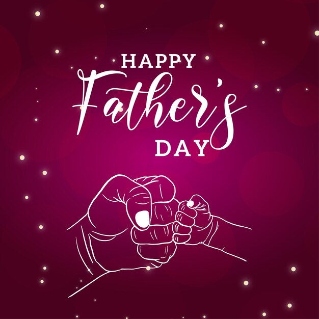 Happy Father's Day Greetings Pink White Background Social Media Design Banner Free Vector