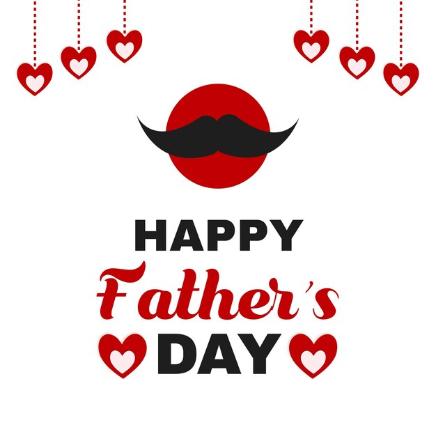 Happy Father's Day Greetings Red Pink Black Background Social Media Design Banner Free Vector