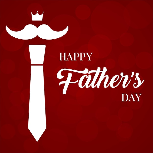 Happy father's day greetings red white background social media design banner free vector