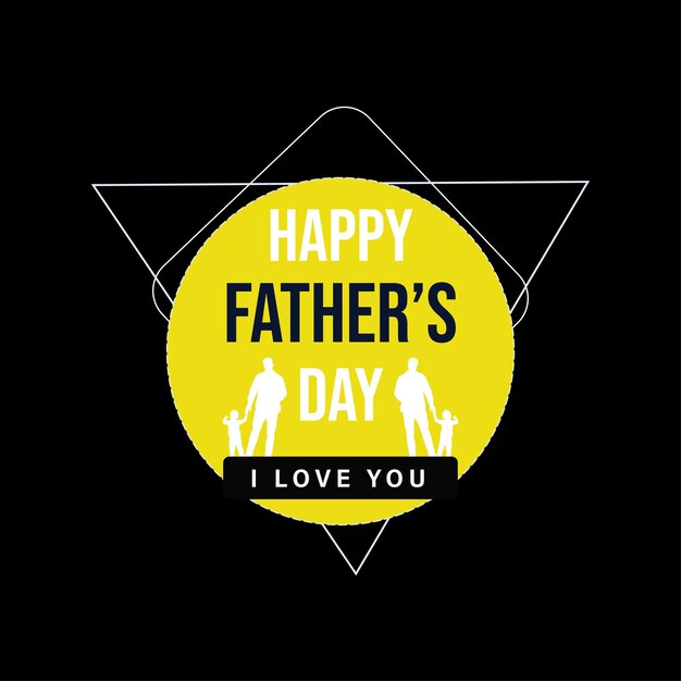 Happy father's day greetings yellow black white background social media design banner free vector