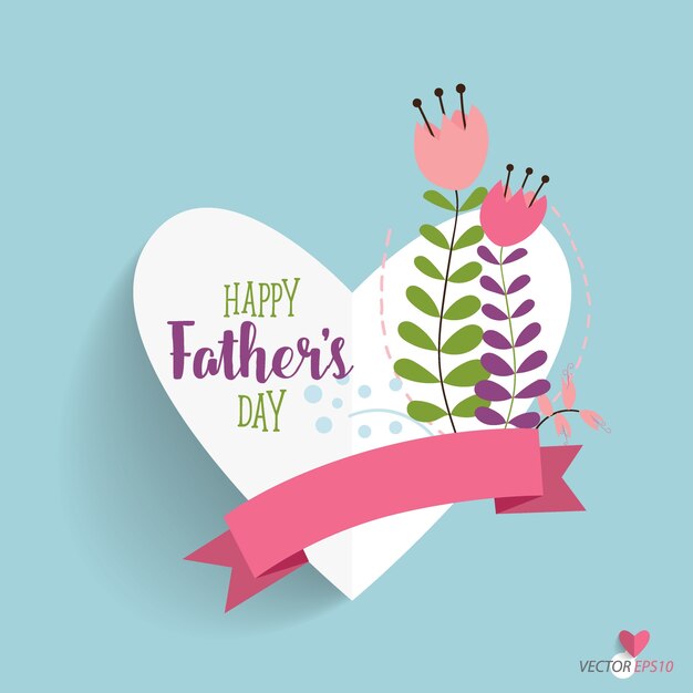 Happy father's day with flowers background