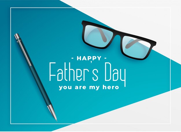 Счастливый день отцов фон с очки и ручка