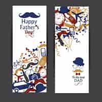 Free vector happy fathers day banner set