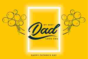 Free vector happy fathers day beautiful yellow  greeting card