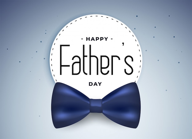 Free vector happy fathers day card with realistic bow