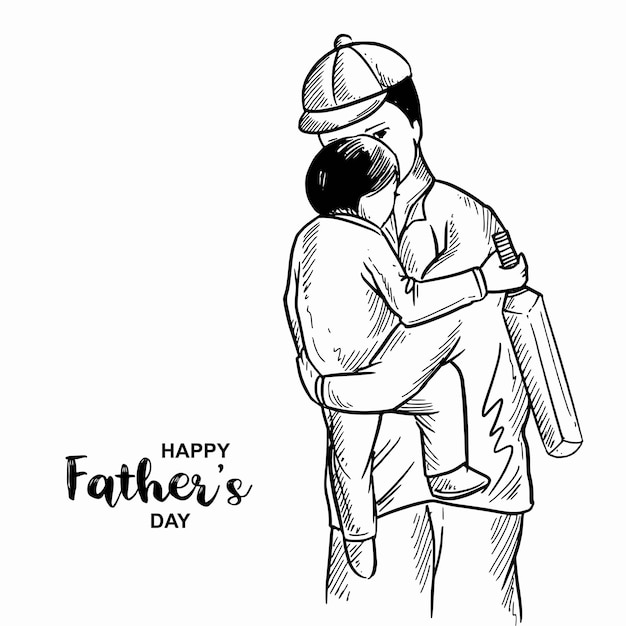 Free vector happy fathers day celebration sketch card background