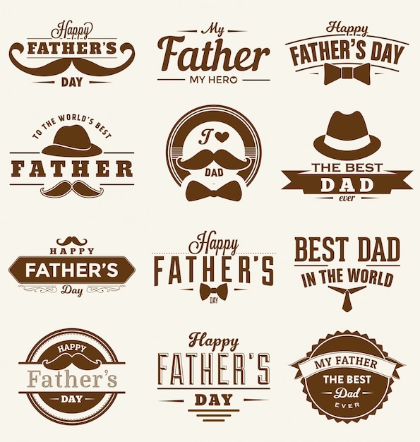 Free vector happy fathers day collection