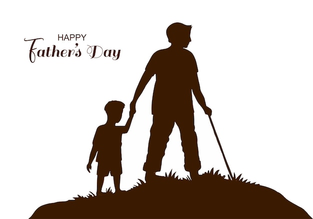 Free vector happy fathers day concept with silhouette design