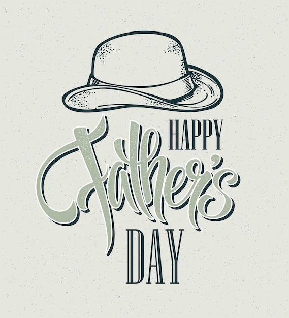 Happy fathers day. hand lettering card.