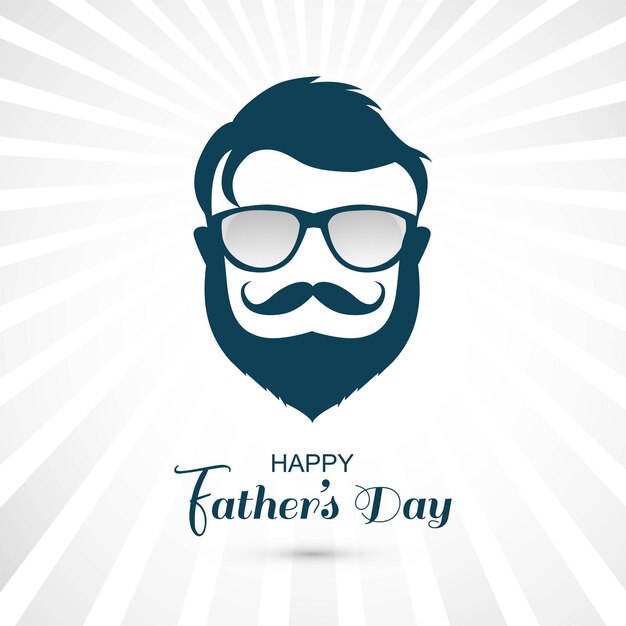 Happy fathers day man face greeting card background