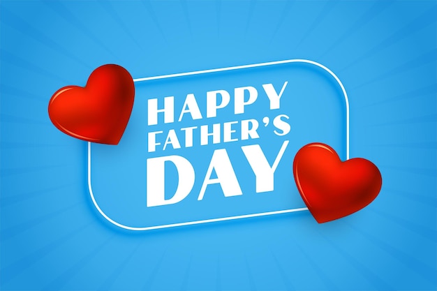 Free vector happy fathers day nice hearts  greeting card