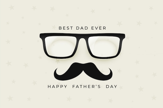 Free vector happy fathers day nice with spectacles and mustache