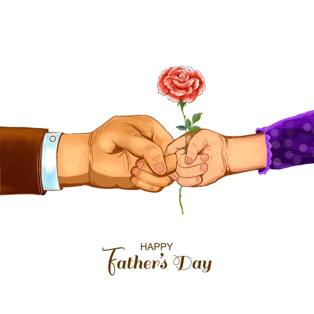 Happy fathers day the parent holds the hand of a small child design