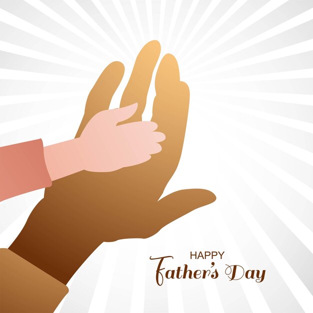 Happy fathers day the parent holds the hand of a small child illustration background