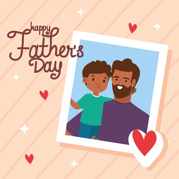 Плакат ко дню счастливого отца с сердечками