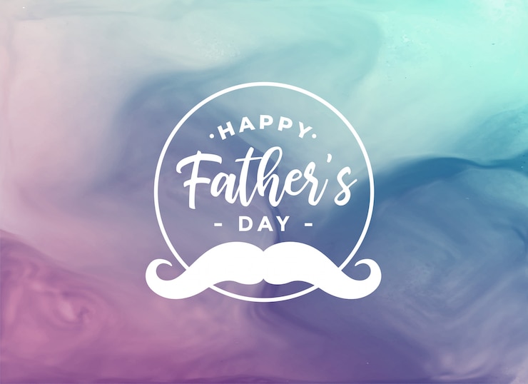Free Vector happy fathers day watercolor card