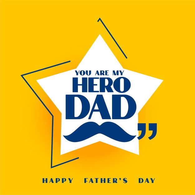해피 아버지의 날 옐로우 스타 인사말 카드 디자인