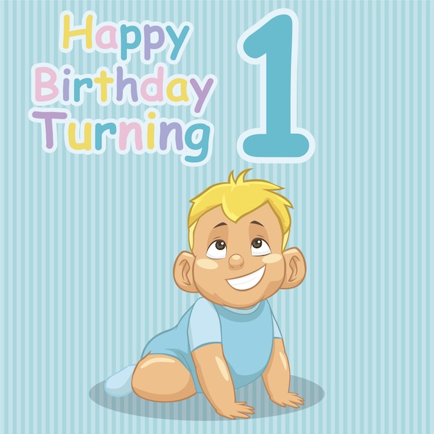 Free vector happy first birthday background