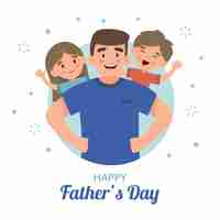 Free vector happy flat design father's day and family