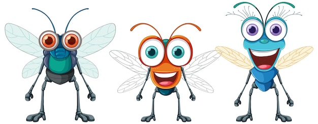 Free vector happy fly cartoon character