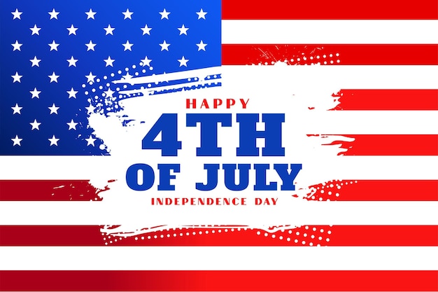 Happy fourth of july american independence day flag background