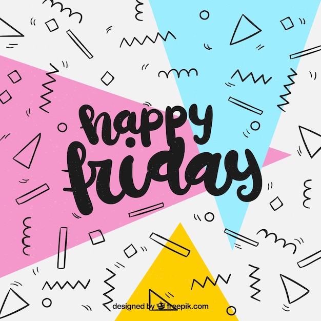 Free vector happy friday memphis background