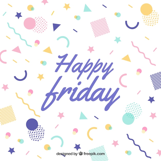 Free vector happy friday memphis background