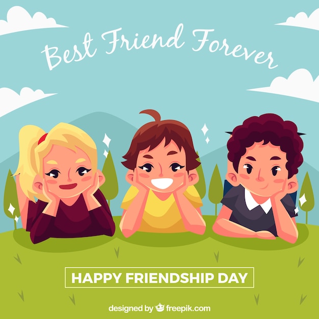 Free vector happy friends background