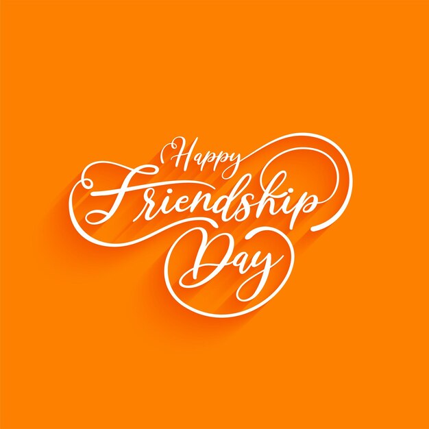 Happy Friendship day beautiful text design yellow color background